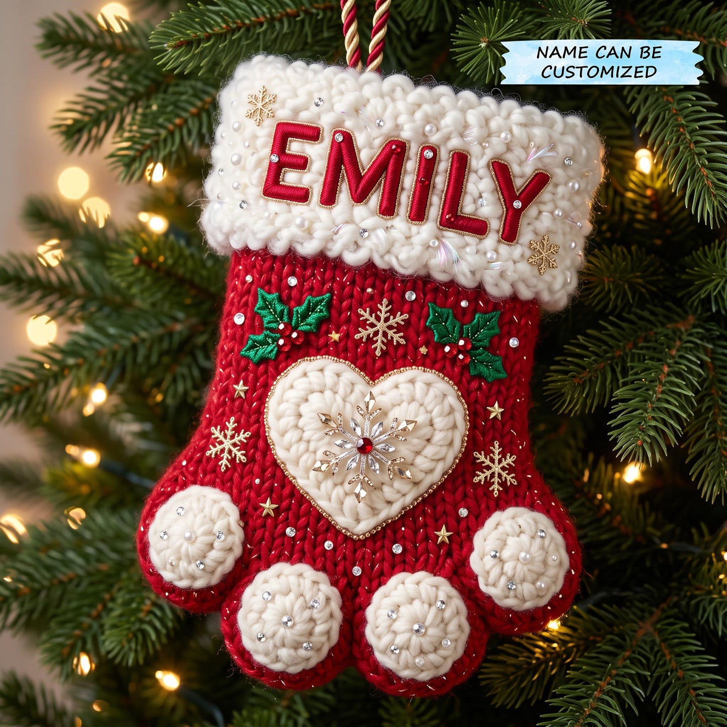 Personalized Stocking Christmas Mica Ornament