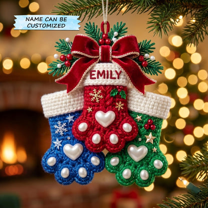 Personalized Stocking Christmas Mica Ornament