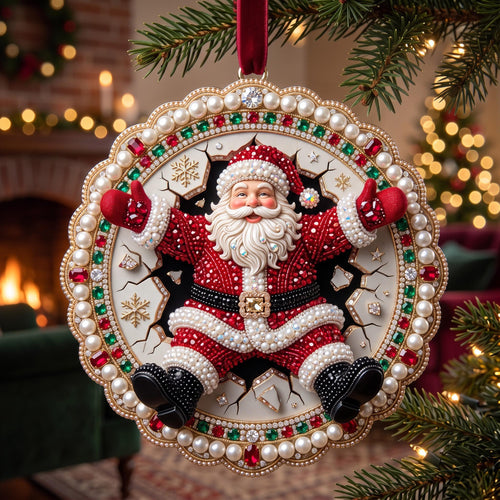 Jolly Santa Christmas Mica Ornament GFTOMA13798