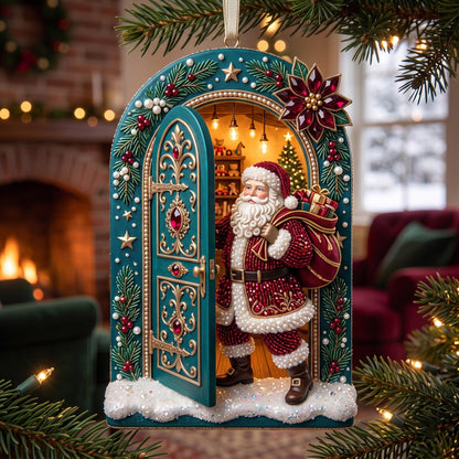 Jolly Santa Christmas Mica Ornament