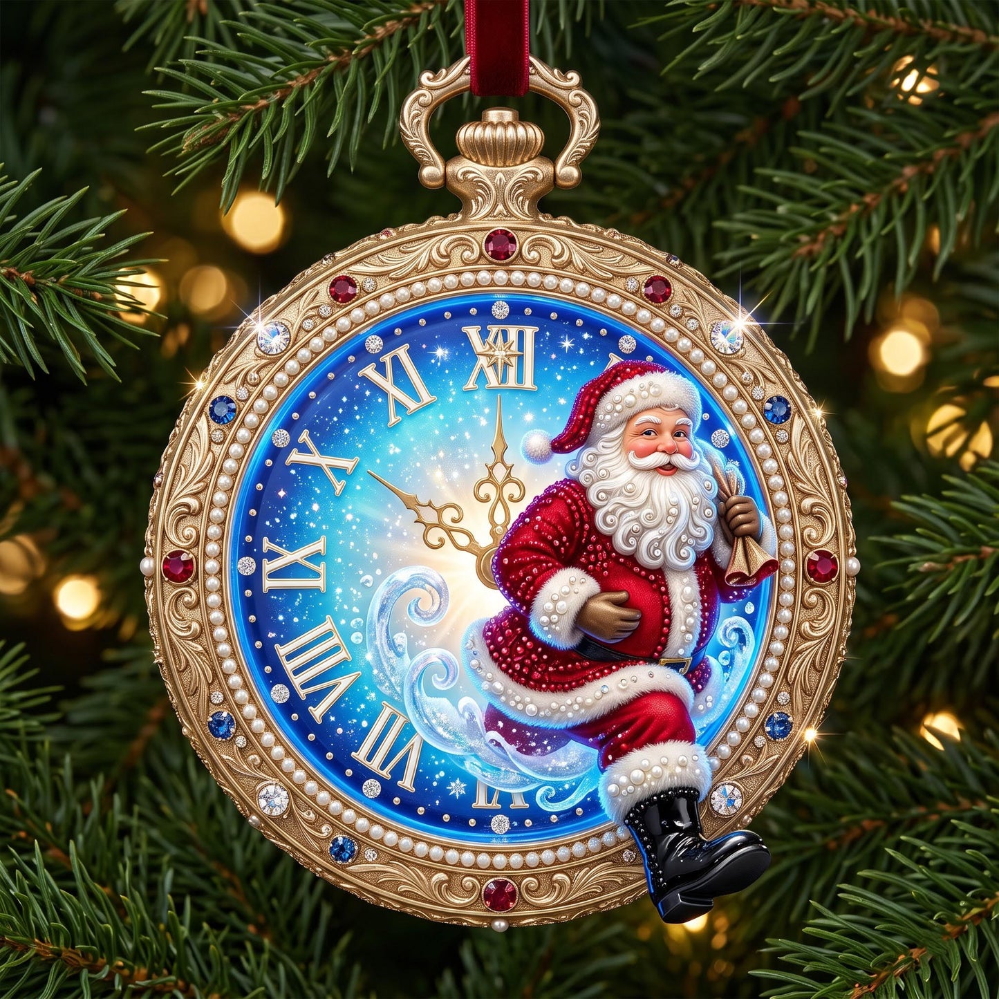 Jolly Santa Christmas Mica Ornament
