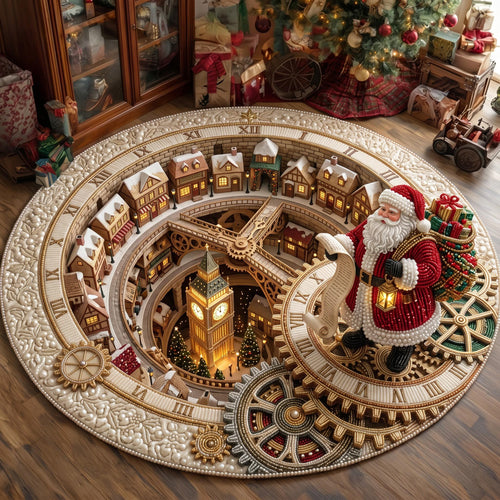 Santa Workshop Quilted Round Mat GFTOMA13850