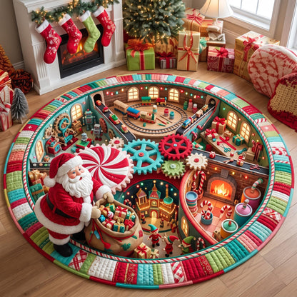 Christmas Workshop Quilted Round Mat GFTOMA13853