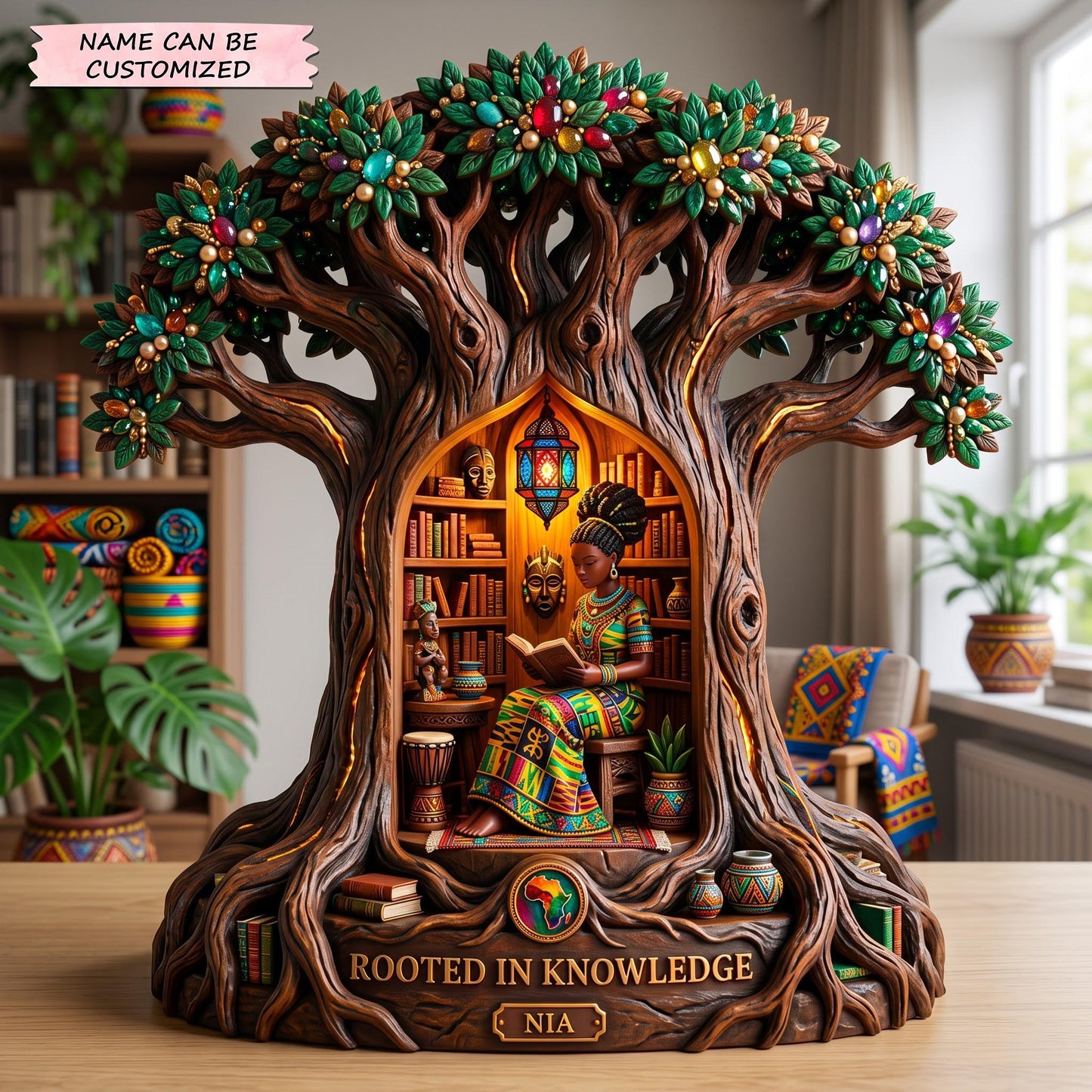 Rooted Knowledge Wooden Block 3-Layers QTCUZ GFTOMA13853
