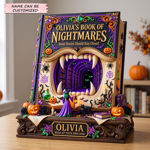 Nightmare Book Wooden Block 3-Layers QTCUZ GFTOMA13864