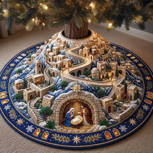 Nativity Village Quilted Tree Skirt GFTOMA13865