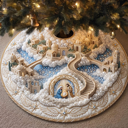 Holy Night Village Quilted Tree Skirt GFTOMA13866