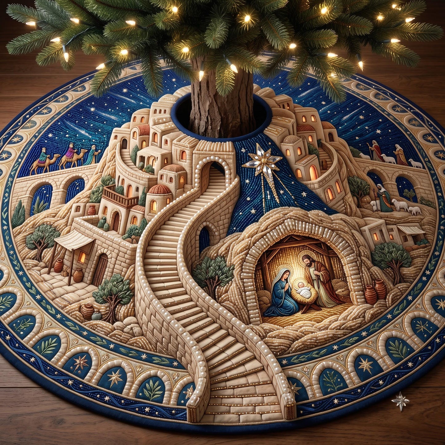 Bethlehem Journey Quilted Tree Skirt GFTOMA13867