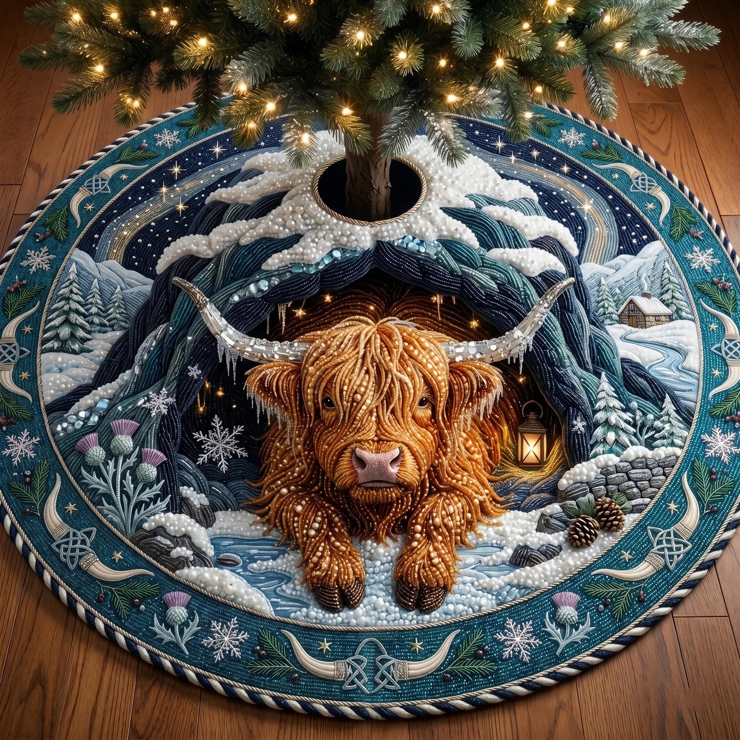 Highland Winter Quilted Tree Skirt GFTOMA13871
