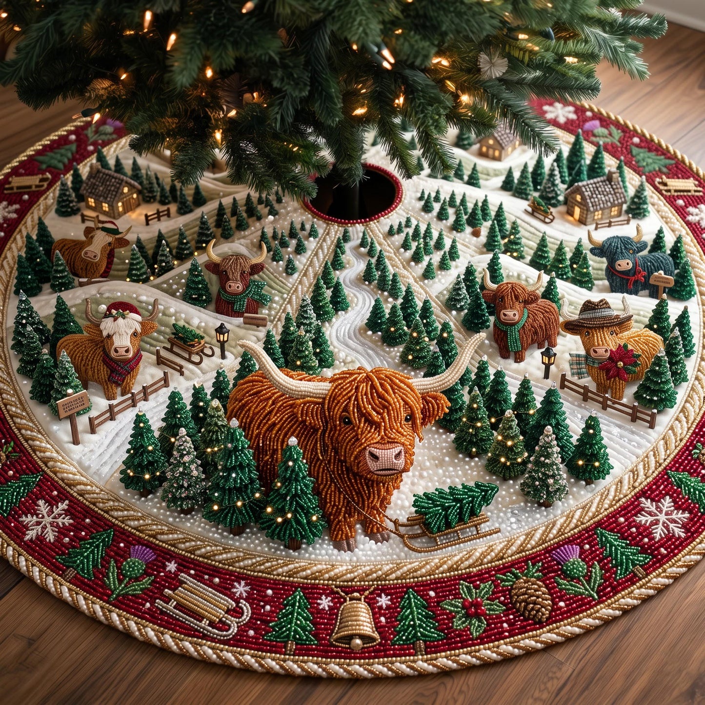 Rustic Highland Quilted Tree Skirt GFTOMA13873