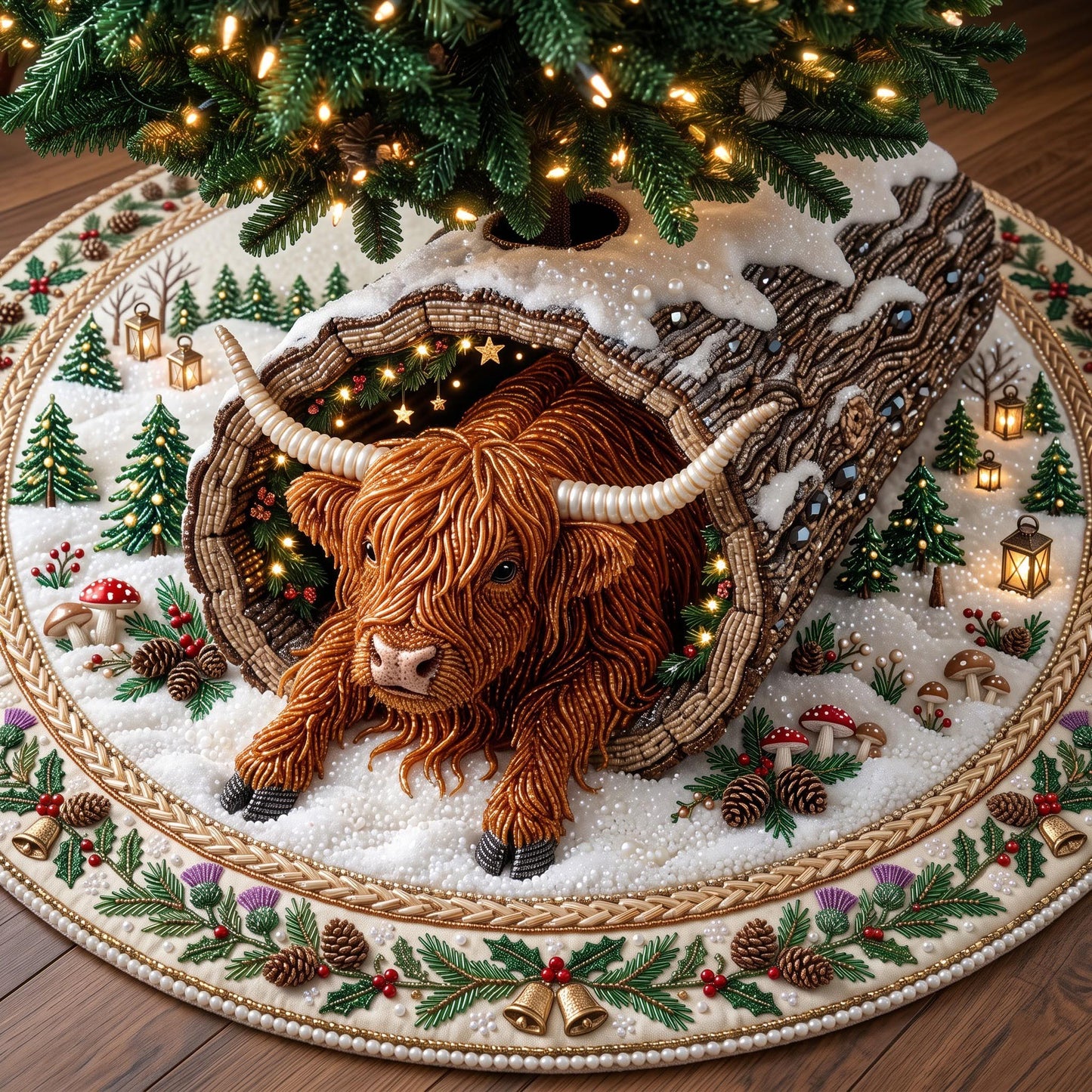 Highland Snowfield Quilted Tree Skirt GFTOMA13876