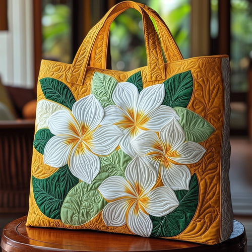 Plumeria Blossom Quilted Tote Bag GFTOMA1387