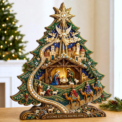 Joyful Nativity Tree Wooden Block 3-Layers GFTOMA13881
