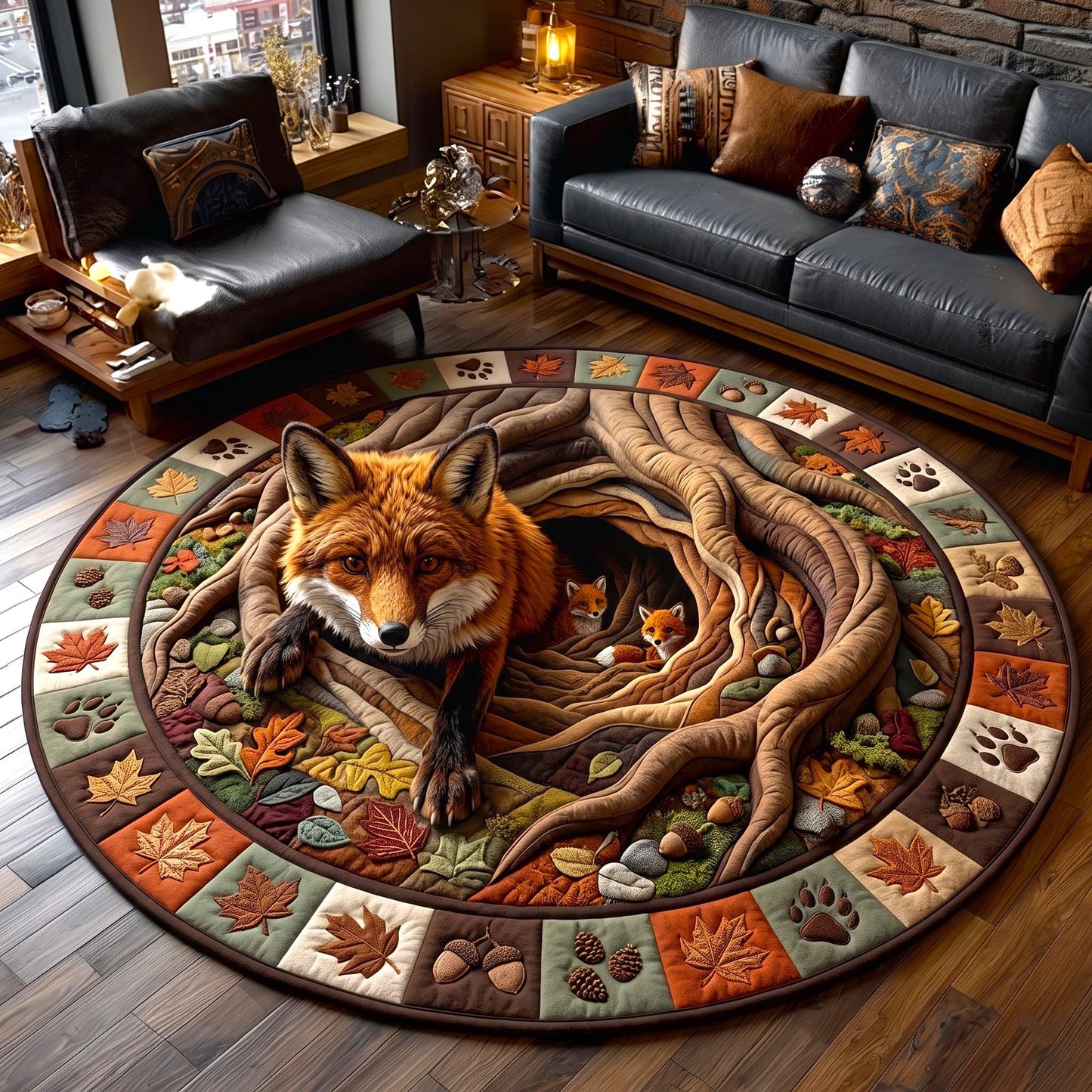 Woodland Fox Quilted Round Mat GFTOMA13883