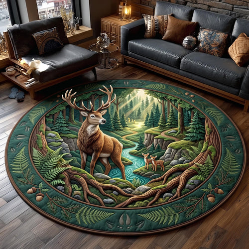 Forest Deer Quilted Round Mat GFTOMA13886