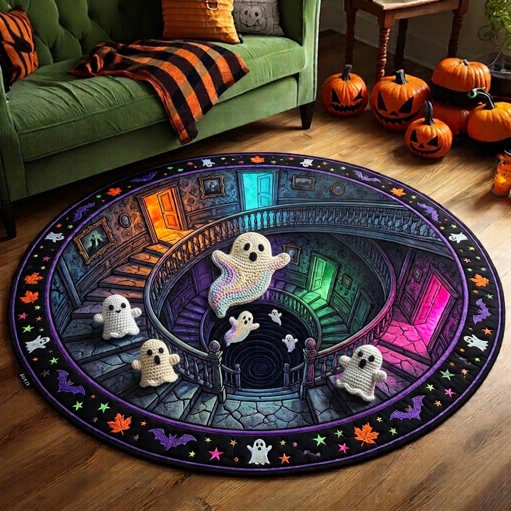 Haunted Ghost Quilted Round Mat GFTOMA13890