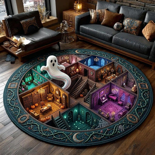 Haunted Village Quilted Round Mat GFTOMA13891