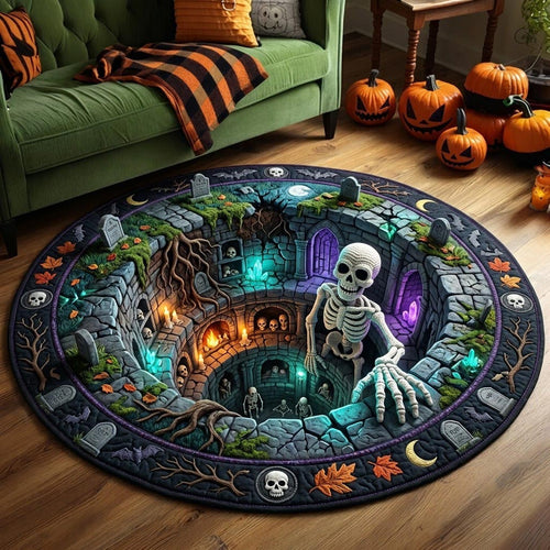Skeleton Crypt Quilted Round Mat GFTOMA13892