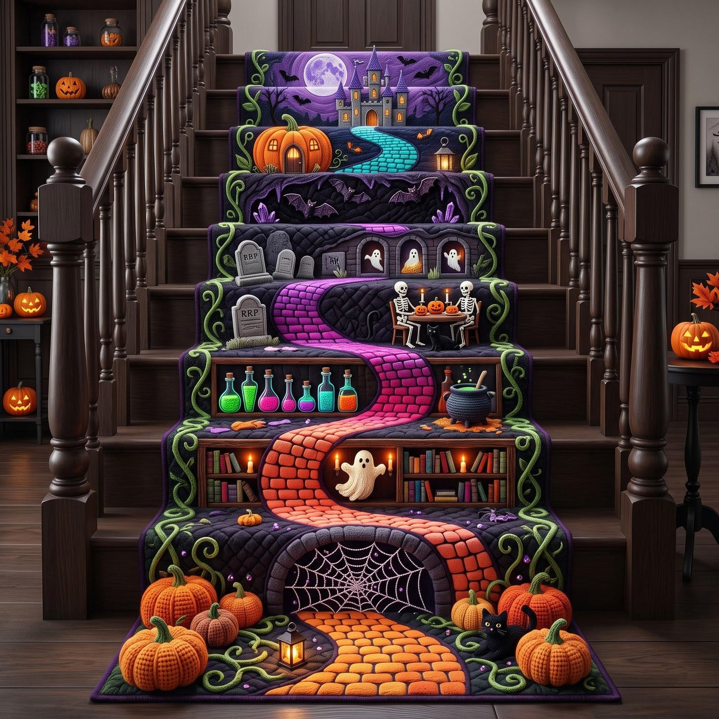 Haunted Stairway Runner Rug GFTOMA13894