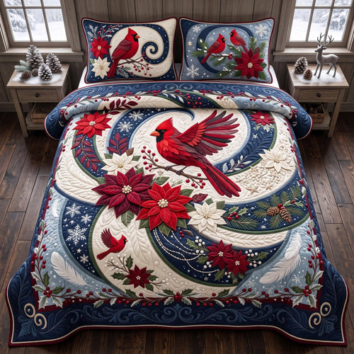 Cardinal Noel 3-Piece Quilted Bedding Set GFTOMA13941