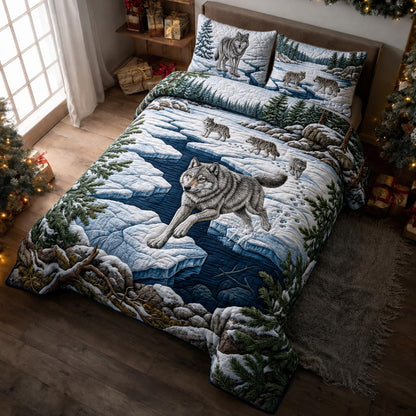 Winter Wolf 3-Piece Quilted Bedding Set GFTOMA13946