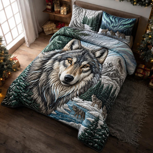 Lone Wolf 3-Piece Quilted Bedding Set GFTOMA13950