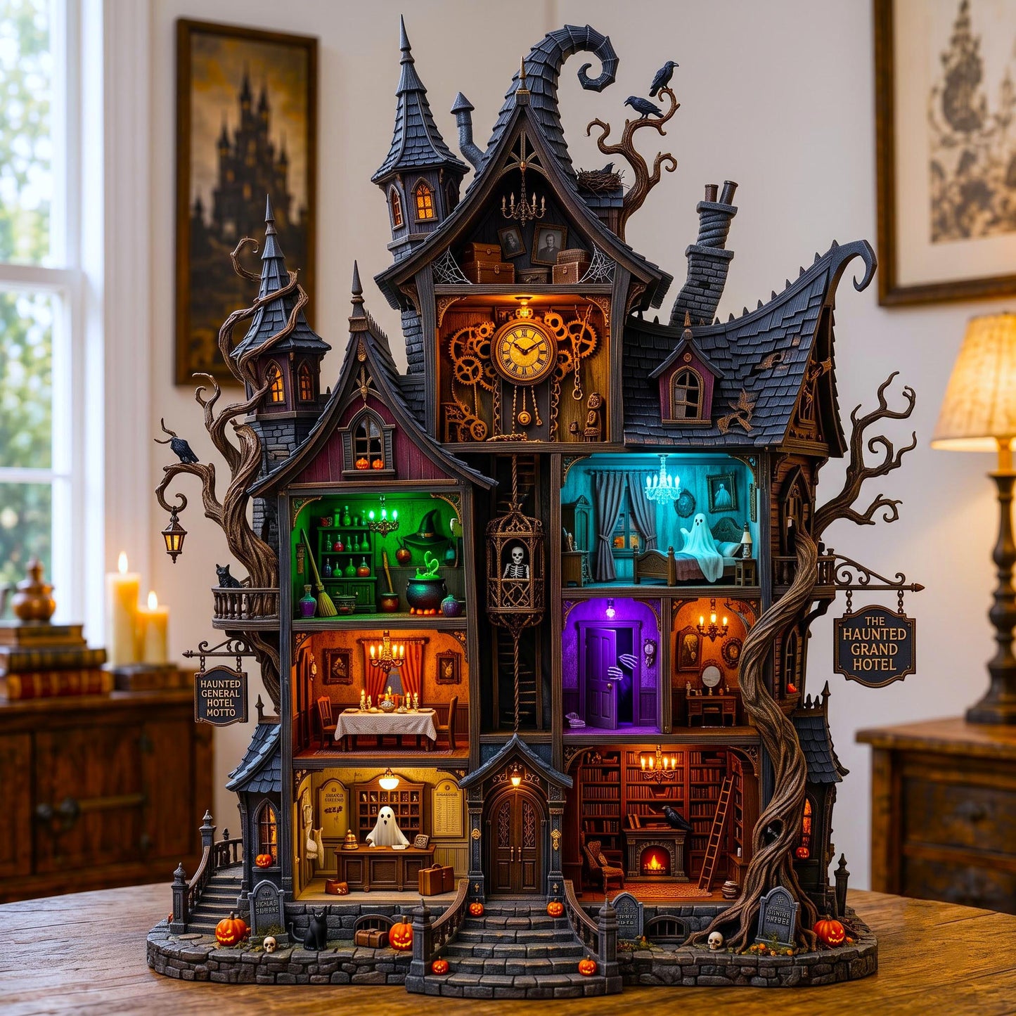 Haunted Witch House Wooden Block 3-Layers GFTOMA13954