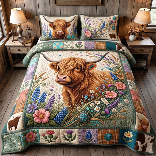 Floral Highland 3-Piece Quilted Bedding Set GFTOMA13974