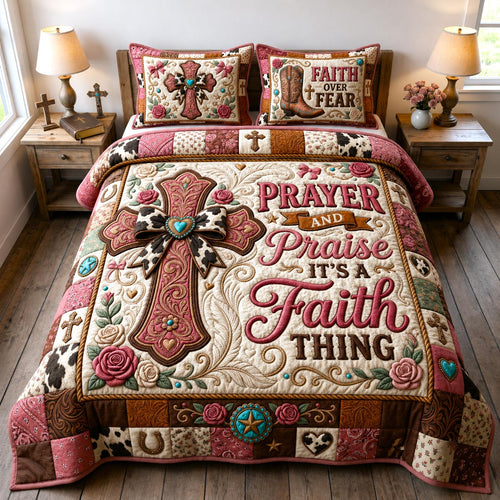 Prayer Promise Faith 3-Piece Quilted Bedding Set GFTOMA13976