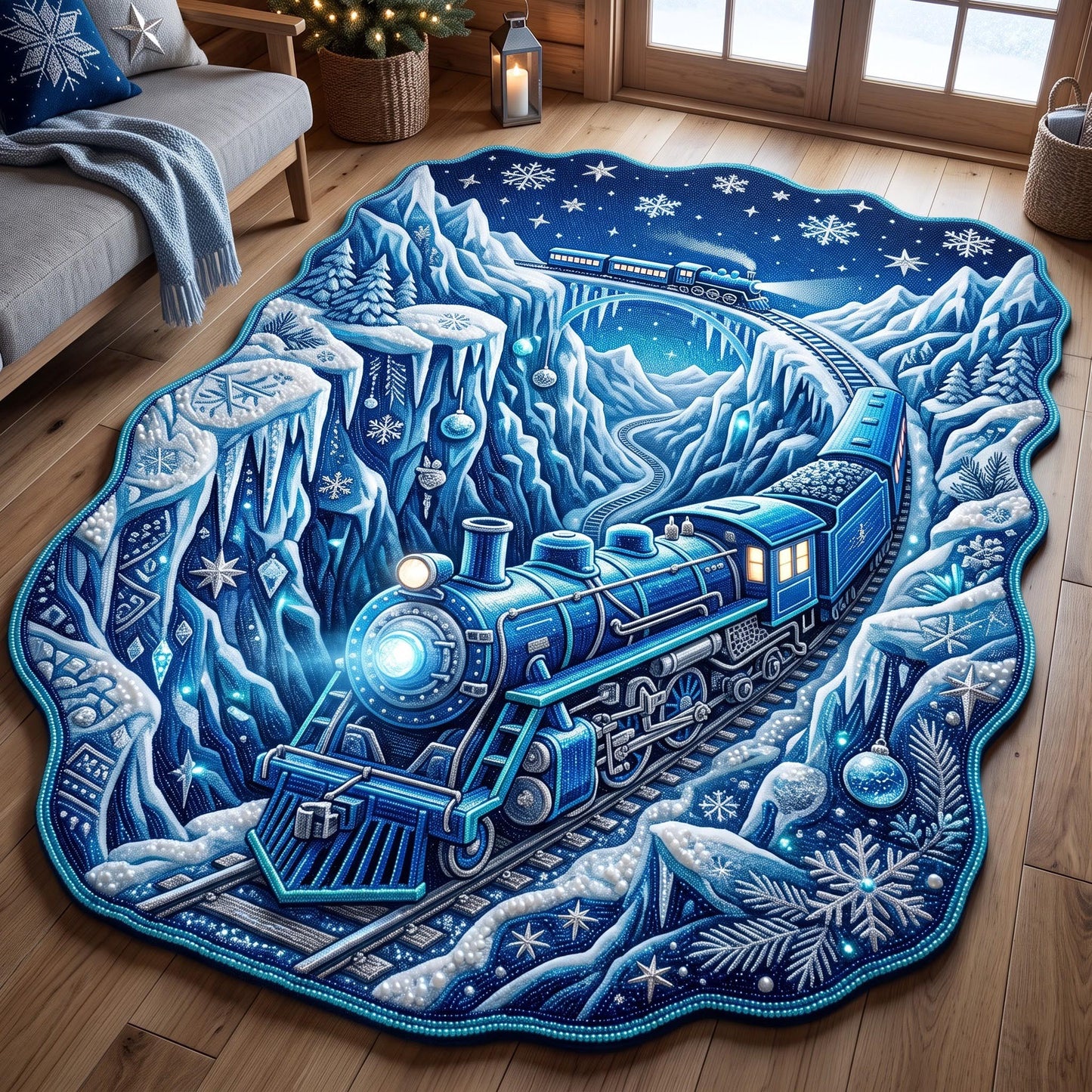 Frozen Railway Custom Shape Area Rug GFTOMA14000