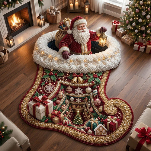 Christmas Stocking Custom Shape Area Rug GFTOMA14008