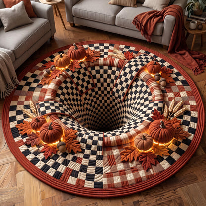 Harvest Plaid Quilted Round Mat GFTOMA14063