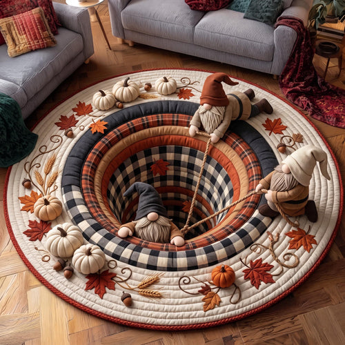 Pumpkin Gnome Quilted Round Mat GFTOMA14064