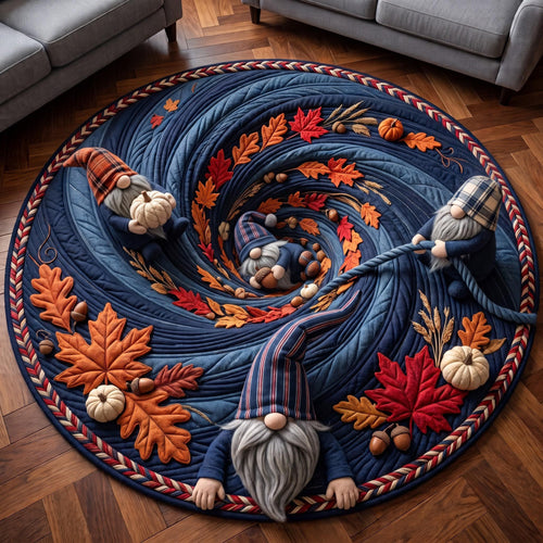 Navy Gnome Quilted Round Mat GFTOMA14065