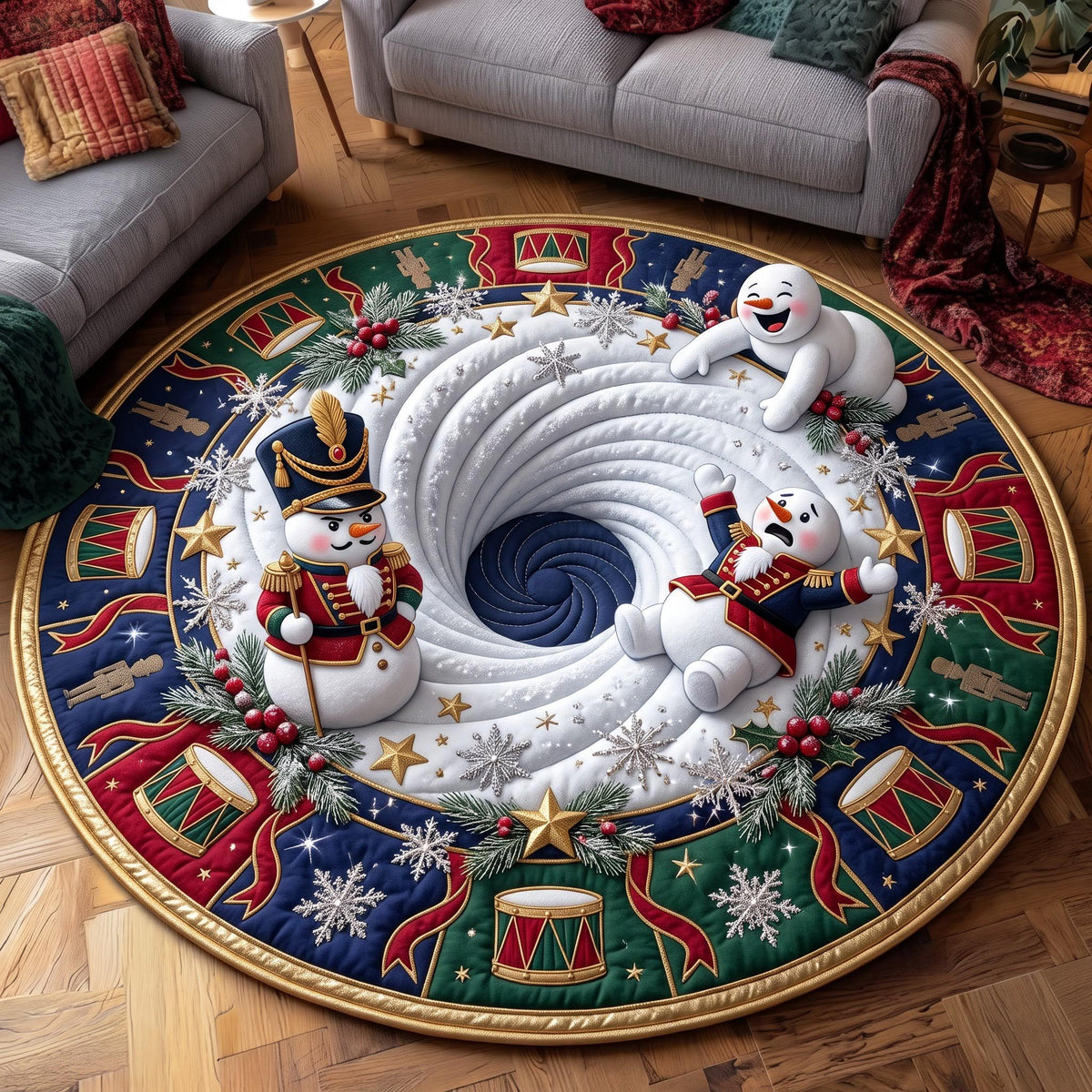 Snowman Express Quilted Round Mat GFTOMA14067