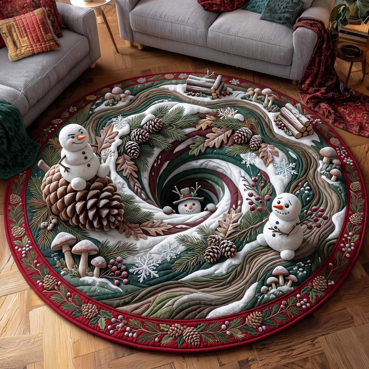 Winter Gnome Quilted Round Mat GFTOMA14068