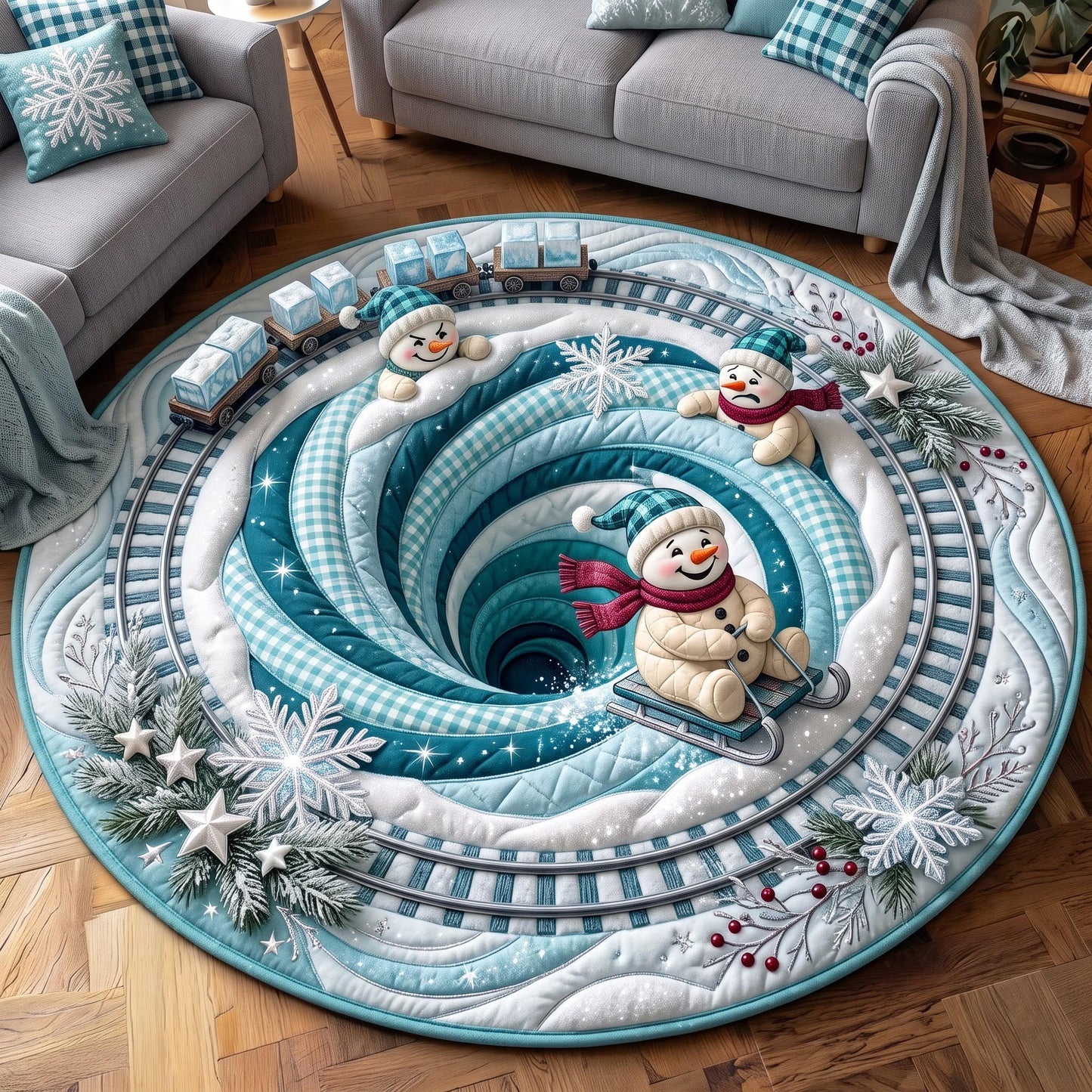 Winter Snowman Quilted Round Mat GFTOMA14070