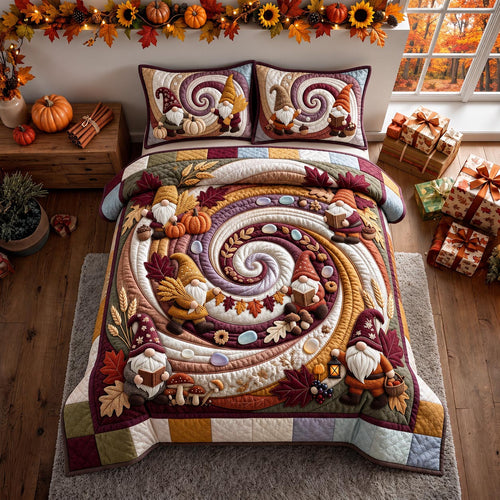 Autumn Swirl 3-Piece Quilted Bedding Set GFTOMA14073