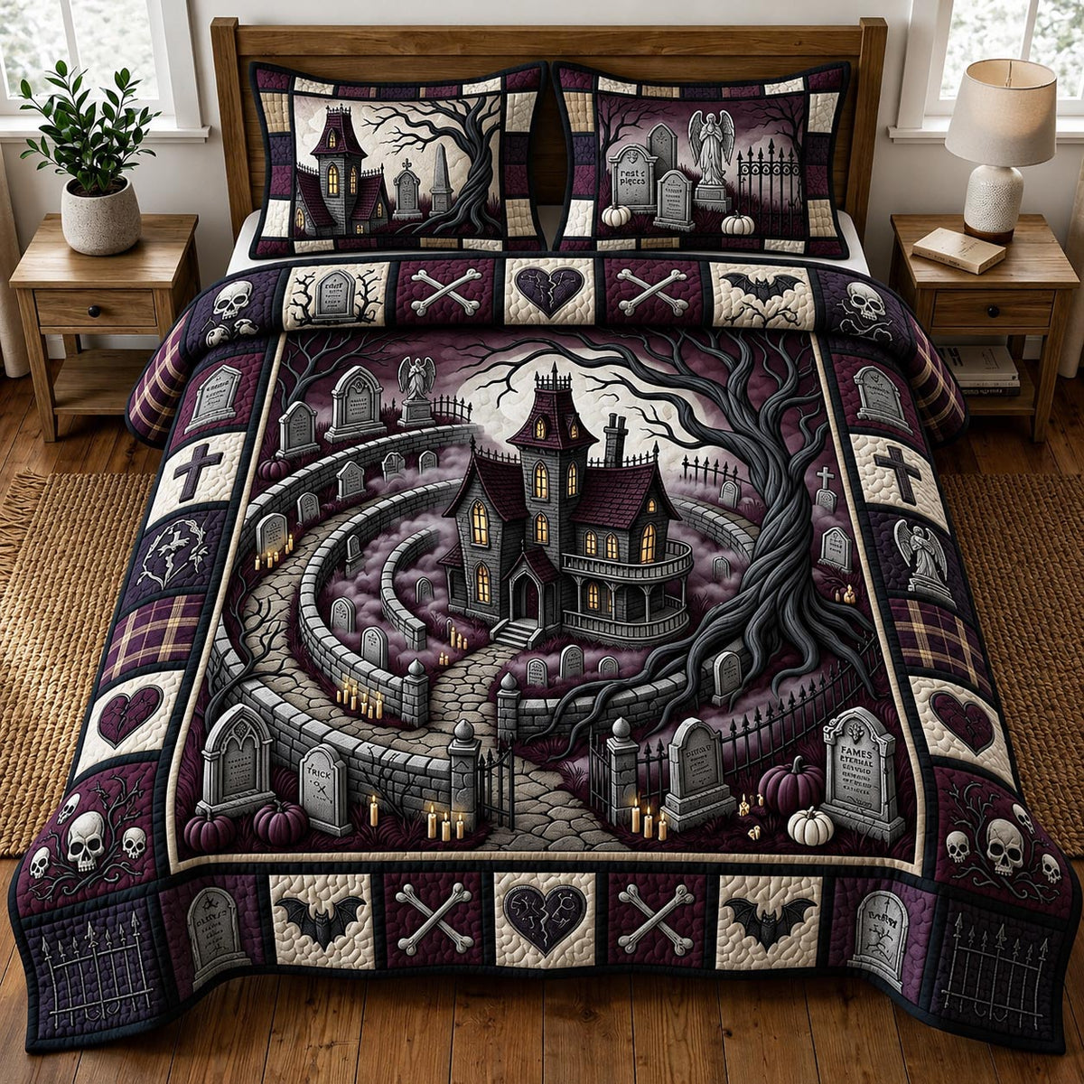 Haunted Manor 3-Piece Quilted Bedding Set GFTOMA14078