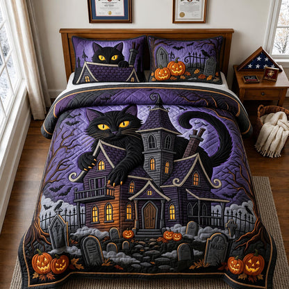 Haunted Cat 3-Piece Quilted Bedding Set GFTOMA14082
