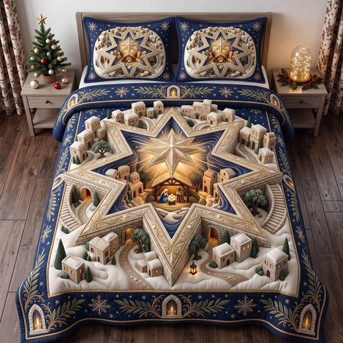 Star Nativity 3-Piece Quilted Bedding Set GFTOMA14108C3