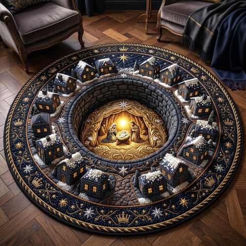 Midnight Nativity Quilted Round Mat GFTOMA14111