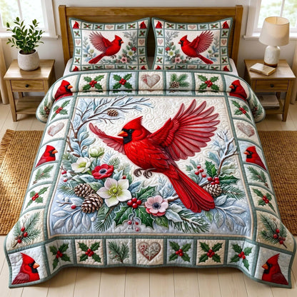 Cardinal Garden 3-Piece Quilted Bedding Set GFTOMA14116