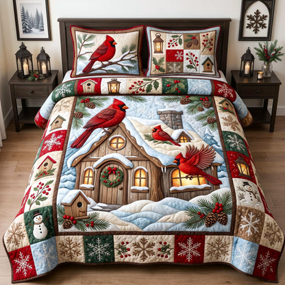 Cardinal Cottage 3-Piece Quilted Bedding Set GFTOMA14119