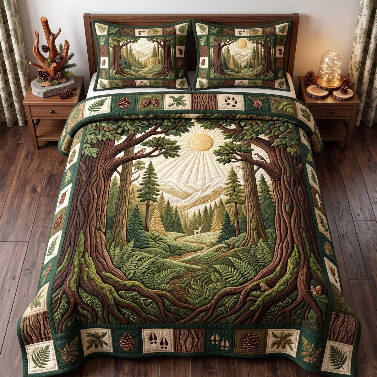 Forest Sanctuary 3-Piece Quilted Bedding Set GFTOMA14120