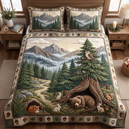 Woodland Journey 3-Piece Quilted Bedding Set GFTOMA14122