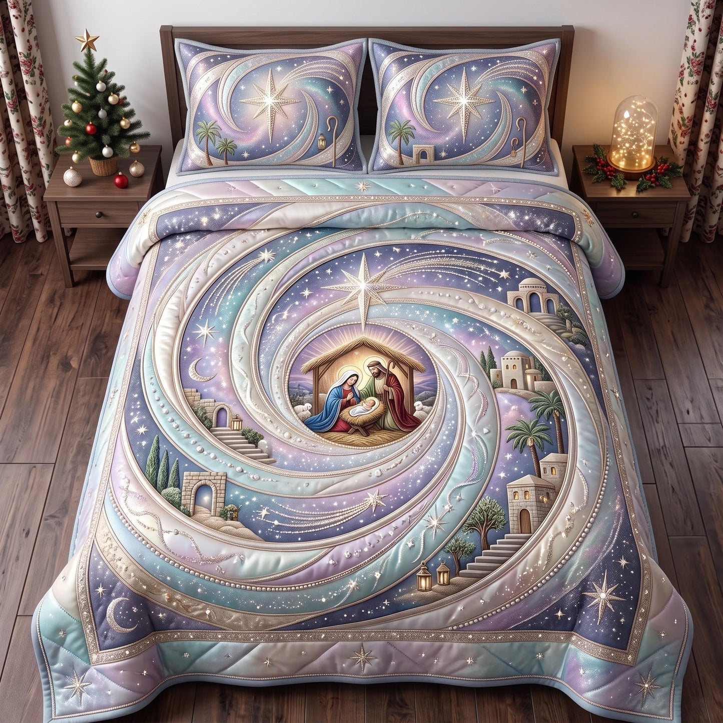 Heavenly Nativity 3-Piece Quilted Bedding Set GFTOMA14128
