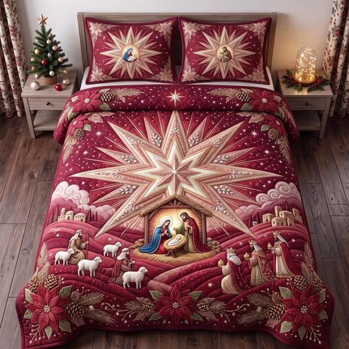 Starry Nativity 3-Piece Quilted Bedding Set GFTOMA14129