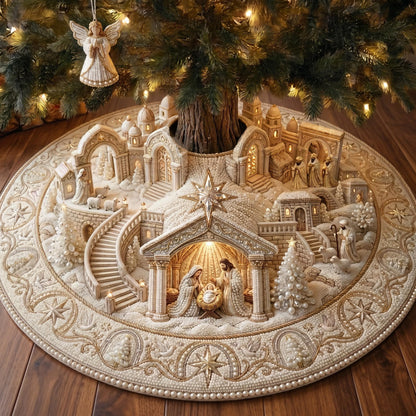 Nativity Village Quilted Tree Skirt GFTOMA14134