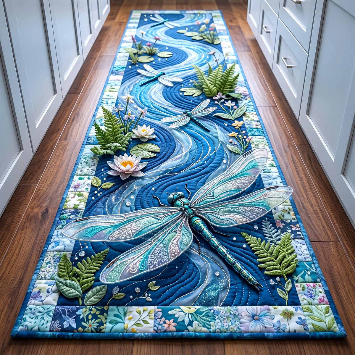Blue Dragonfly Runner Rug GFTOMA14148
